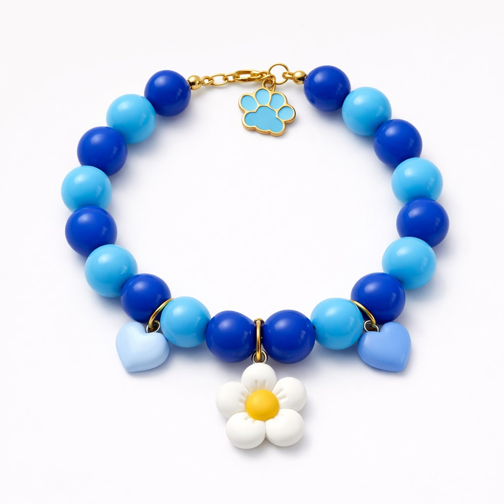 Collar Flor en azul - Talla XXS