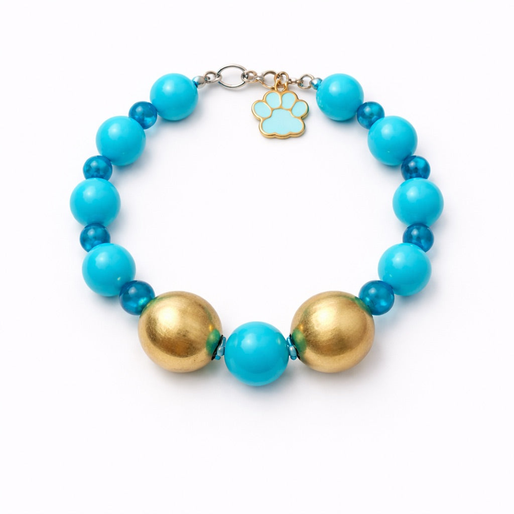 Collar Azul y dorado - Talla XS