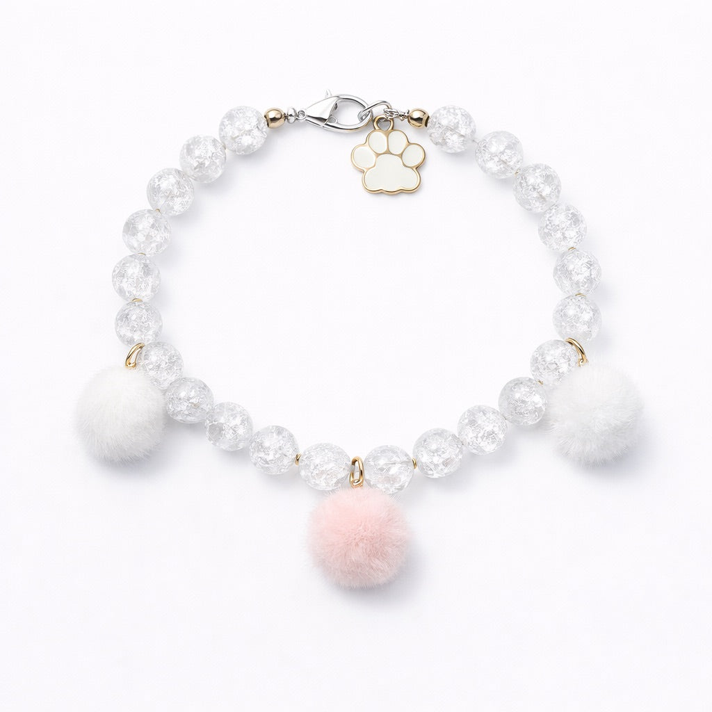 Collar Pompones en blanco - Talla XS