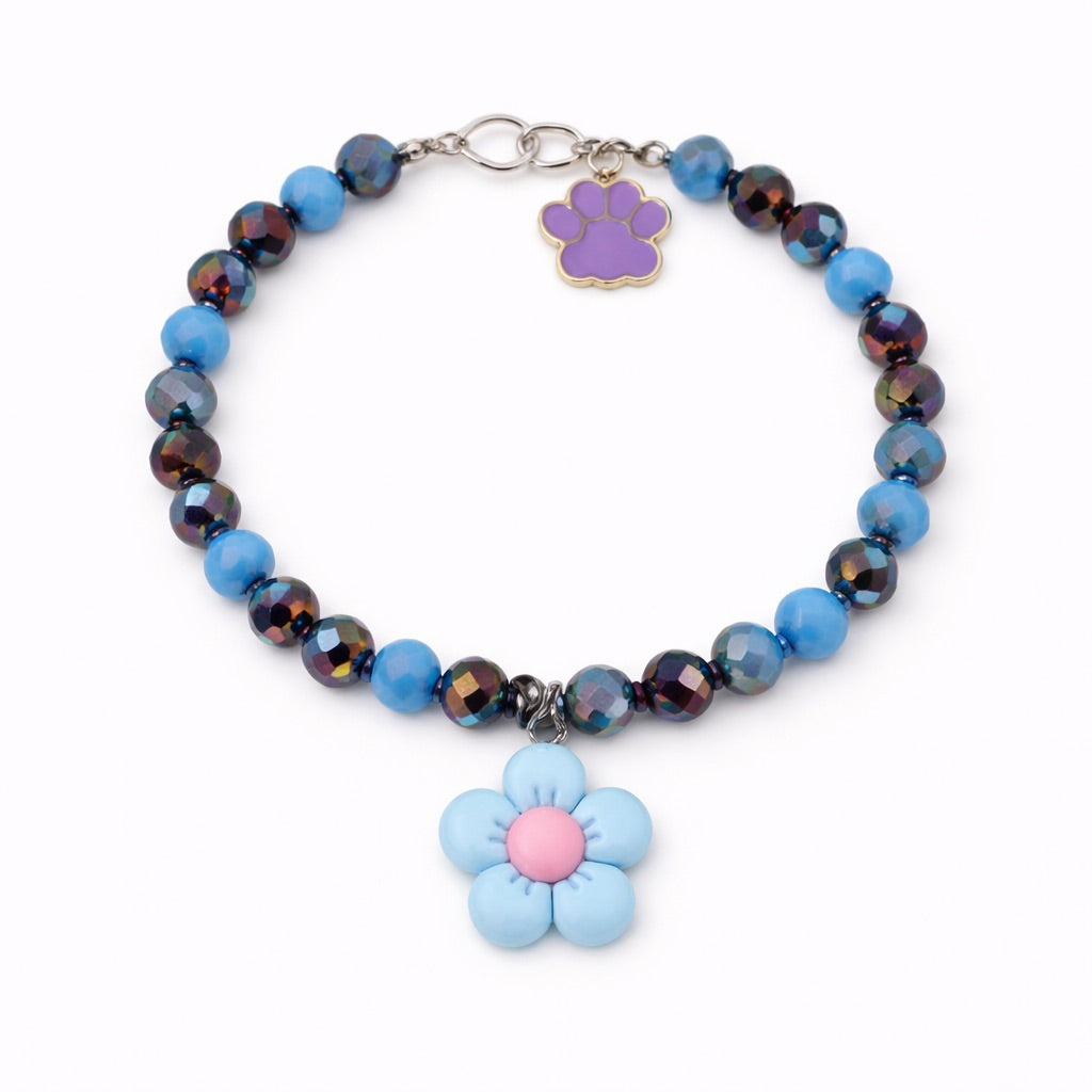 Collar Flor en lila iridiscente - Talla XS