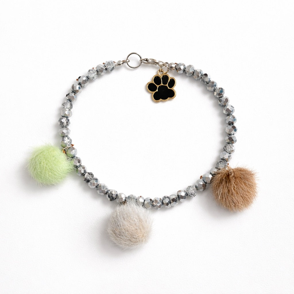 Collar Pompones en plata- Talla S