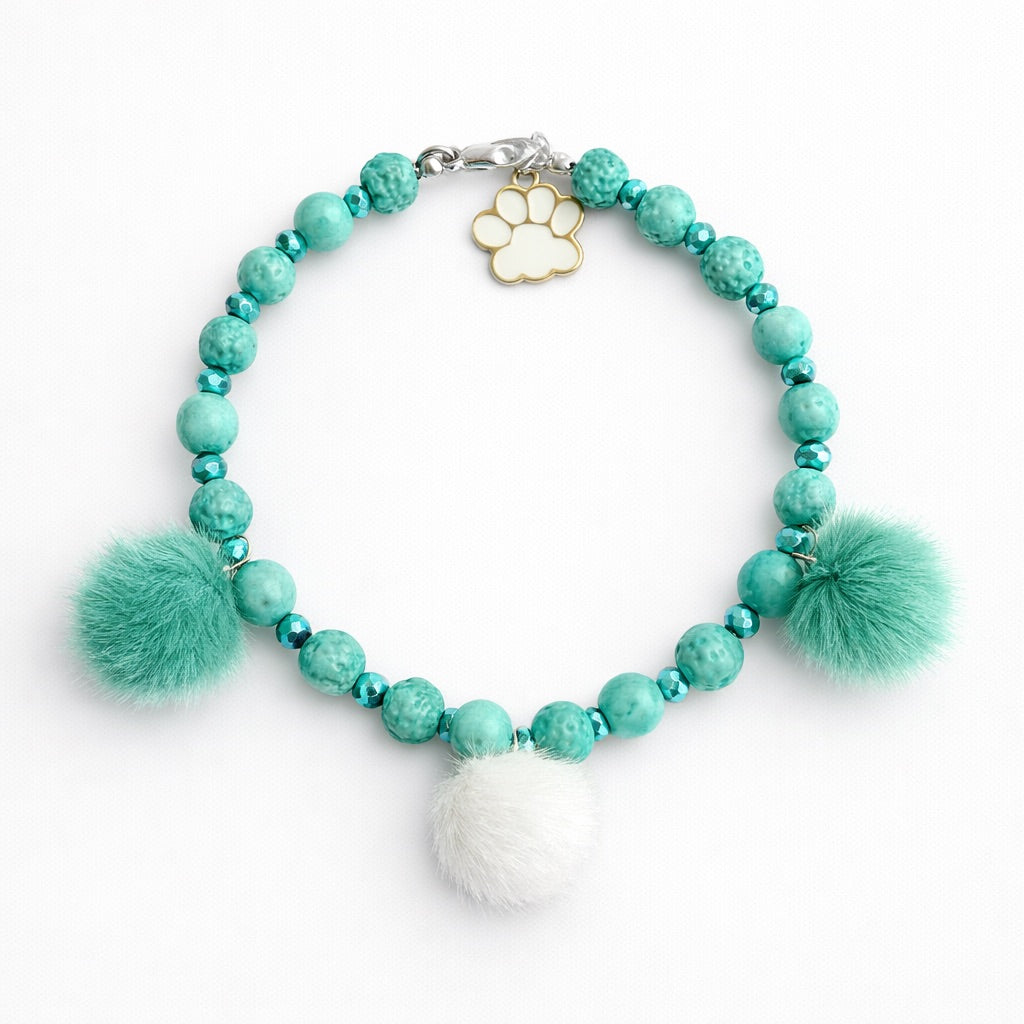 Collar Pompones en verde - Talla S