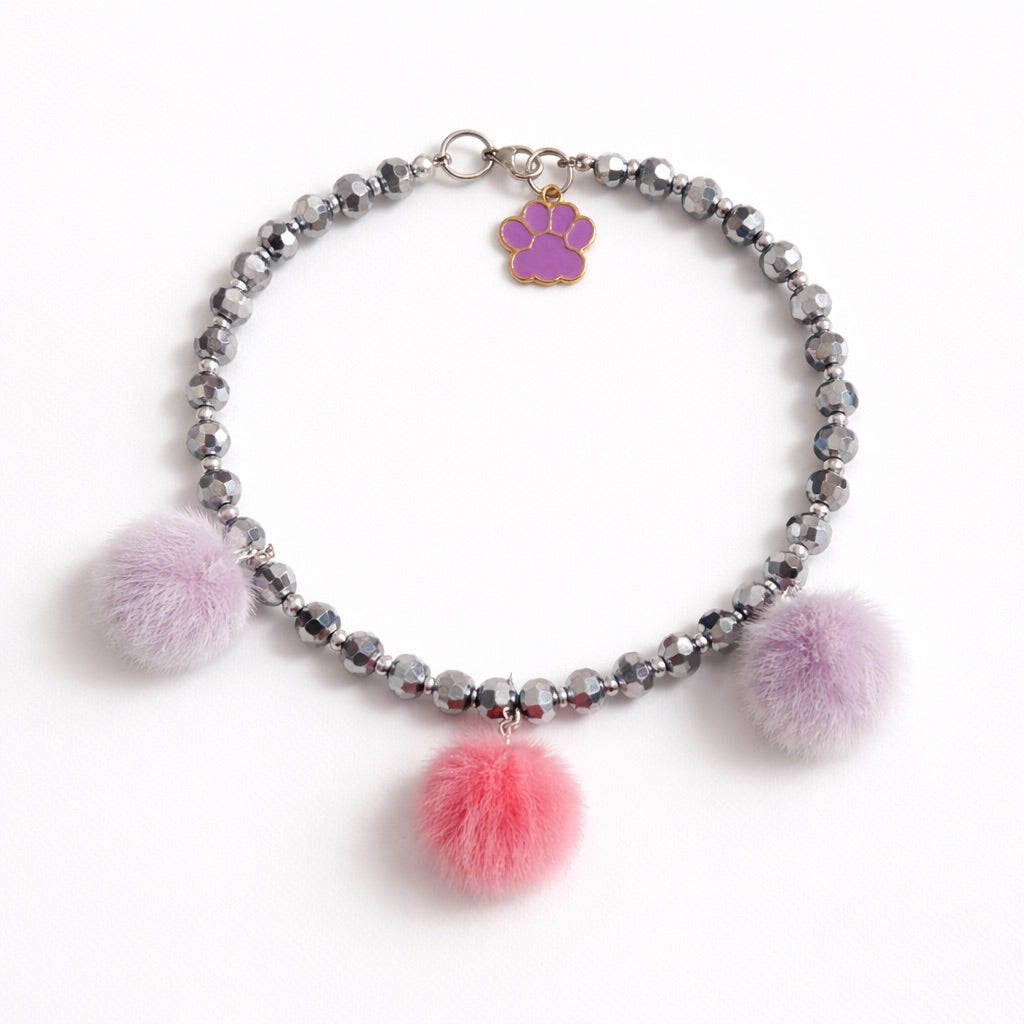 Collar Pompones en plata - Talla M