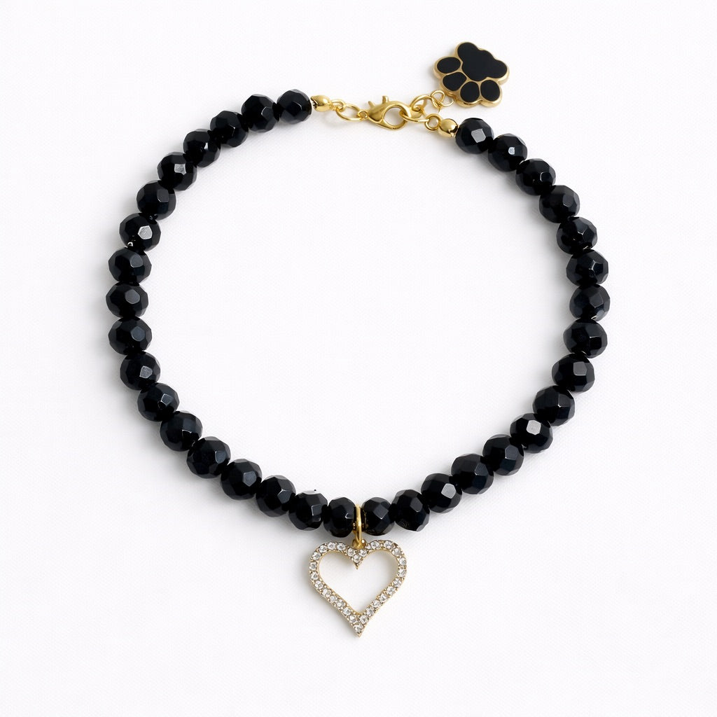 Collar Corazón en negro - Talla L