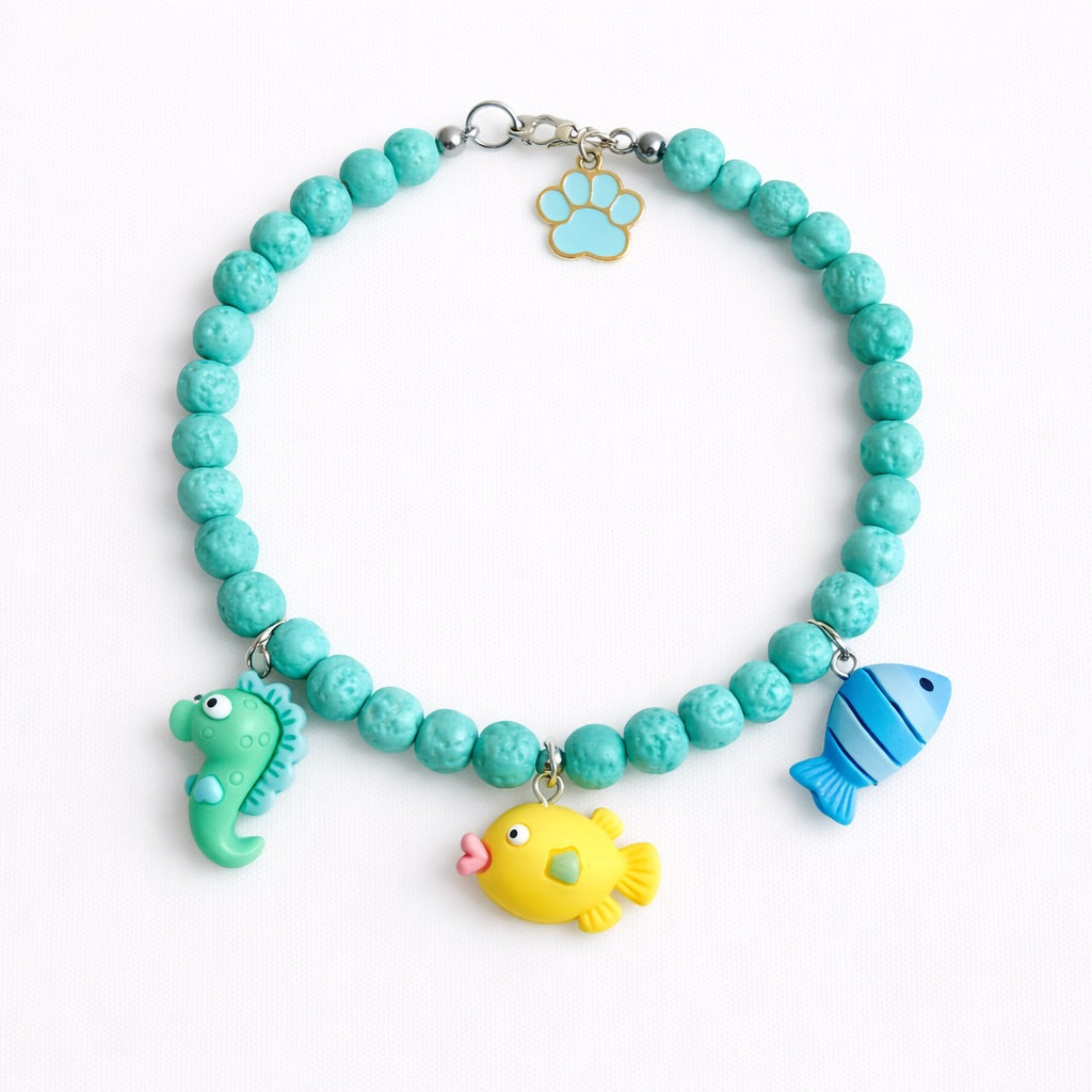 Collar Animalitos de Mar en verde- Talla L