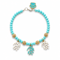 Collar coral en azul mar - Talla S