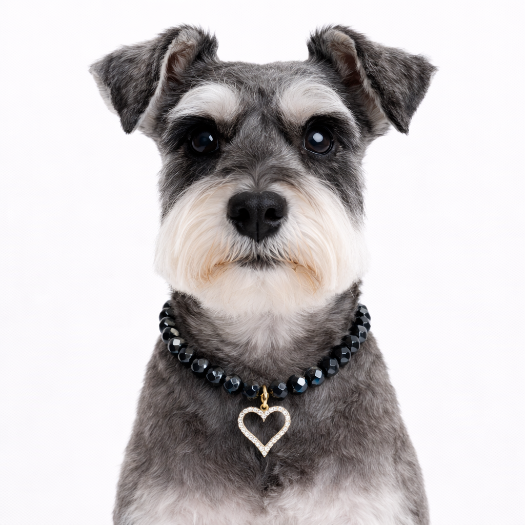 Collar Corazón en negro - Talla L