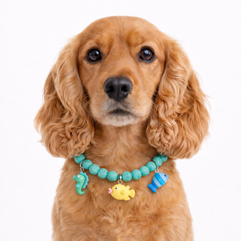 Collar Animalitos de Mar en verde- Talla L